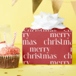 Merry Christmas White Retro Typografie Patroon Cadeaupapier<br><div class="desc">Deze vrolijke kerstwitte typografie in een naadloos patroon is een perfecte manier om uw kerstcadeaus in te pakken.</div>