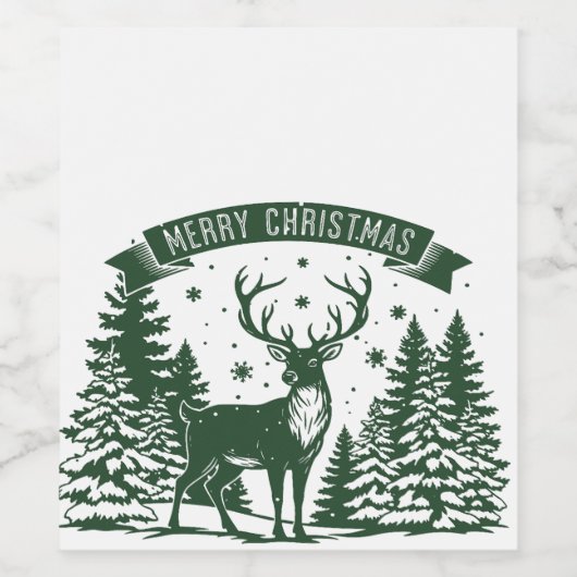 Merry Christmas Wijn Etiket (Enkel label)