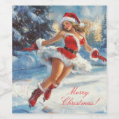 Merry Christmas Wijn Etiket (Enkel label)