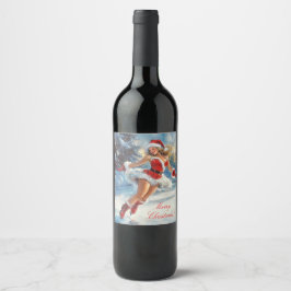 Merry Christmas Wijn Etiket