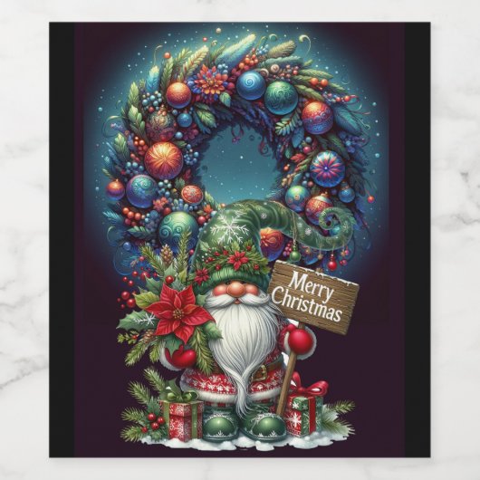 MERRY CHRISTMAS WIJN ETIKET (Enkel label)