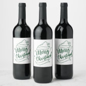 Merry Christmas Wijnlabel Wijn Etiket (Flessen)