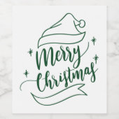 Merry Christmas Wijnlabel Wijn Etiket (Enkel label)