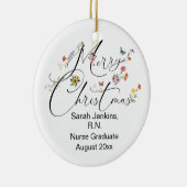 Merry Christmas Wild Flower R.N. Verpleegster Afst Keramisch Ornament (Rechts)