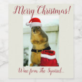 Merry Christmas Wind Label van The Squirrel Wijn Etiket (Enkel label)