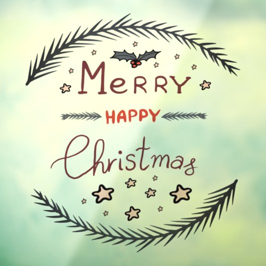 Merry Christmas Window Cling Raamsticker (Vel 3)