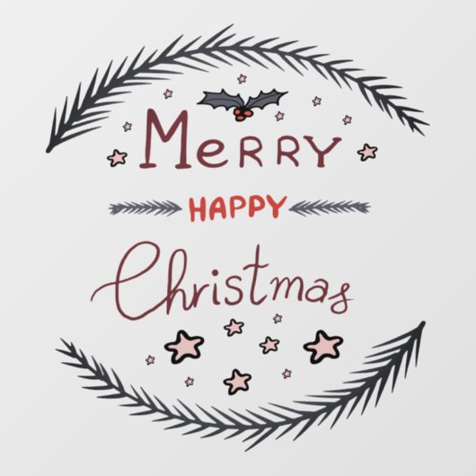Merry Christmas Window Cling Raamsticker (Vel)
