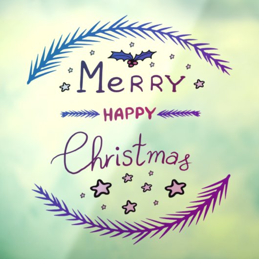 Merry Christmas Window Cling Raamsticker (Vel 3)