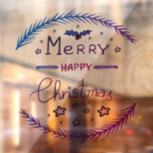 Merry Christmas Window Cling Raamsticker (Vel 2)