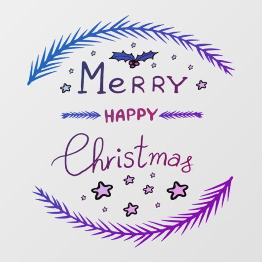 Merry Christmas Window Cling Raamsticker (Vel)