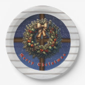 Merry Christmas Window Krans Papier Bord (Voorkant)