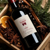 Merry Christmas Wine Bottle Gift Label Wijn Etiket