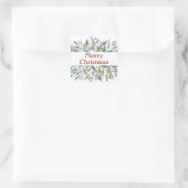 Merry Christmas Winter Branches Lijst Vierkante Sticker (Tas)