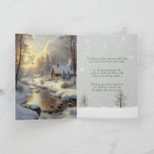 Merry Christmas Winter Forest River Snowflakes Feestdagen Kaart (Binnen)