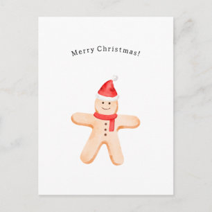 Merry Christmas Winter Gingerbread Man Card Briefkaart