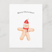 Merry Christmas Winter Gingerbread Man Card Briefkaart (Voorkant)