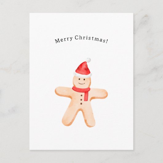 Merry Christmas Winter Gingerbread Man Card Briefkaart (Voorkant)