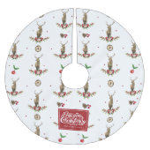Merry Christmas Winter Herten Pattern Waterverf Kerstboom Rok (Voorkant)