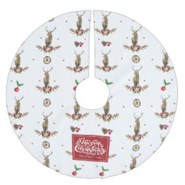 Merry Christmas Winter Herten Pattern Waterverf Kerstboom Rok