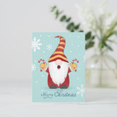 MERRY CHRISTMAS | Winter Holiday Candy Cane Gnome Briefkaart (Staand voorkant)