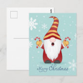 MERRY CHRISTMAS | Winter Holiday Candy Cane Gnome Briefkaart (Voorkant / Achterkant)