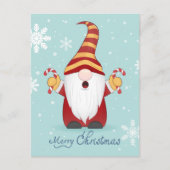 MERRY CHRISTMAS | Winter Holiday Candy Cane Gnome Briefkaart (Voorkant)