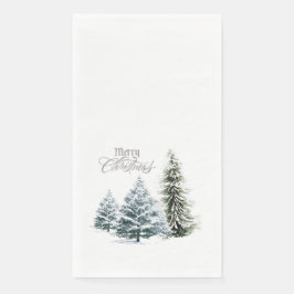 MERRY CHRISTMAS WINTER SCENERY Guest Towels Servet