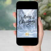 Merry Christmas winter snow business logo Feestdagenkaart