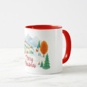 Merry Christmas – Winter Village Holiday Comb mug Mok (Voorkant rechts)