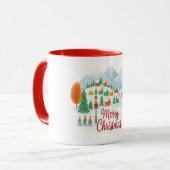 Merry Christmas – Winter Village Holiday Comb mug Mok (Voorkant links)