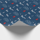 Merry Christmas Winter Woodland Gepersonaliseerde  Cadeaupapier (Hoek)