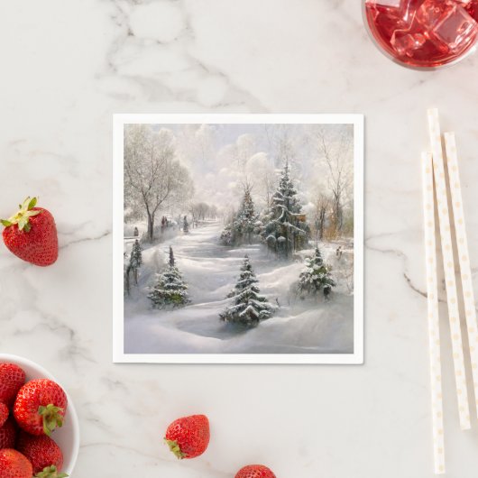 Merry Christmas Winterlandschap  Servet (Insitu)