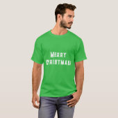 Merry Christmas Wishes tekst Gedrukt Shamrock Groe T-shirt (Voorkant volledig)