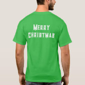 Merry Christmas Wishes tekst Gedrukt Shamrock Groe T-shirt (Achterkant)