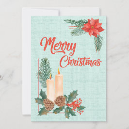 Merry Christmas Wishes with Candles Pinecones and Feestdagenkaart