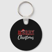Merry Christmas With Black And Red Plaid Family Me Sleutelhanger (Voorkant)