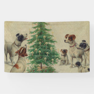 Merry Christmas With Dogs Vintage Spandoek