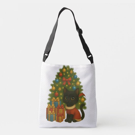 Merry Christmas with Emi the Black Cat Crossbody Tas (Achterkant)