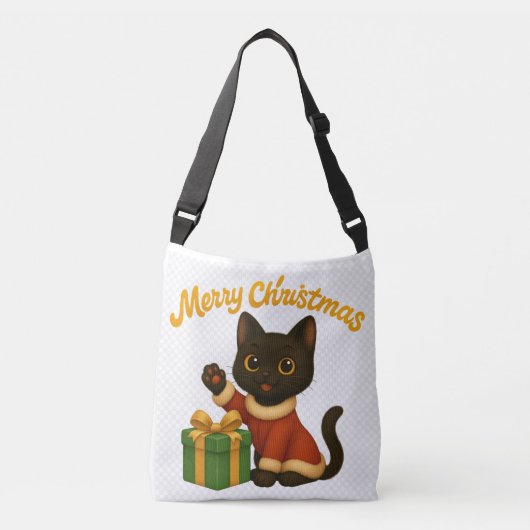 Merry Christmas with Emi the Black Cat Crossbody Tas (Voorkant)