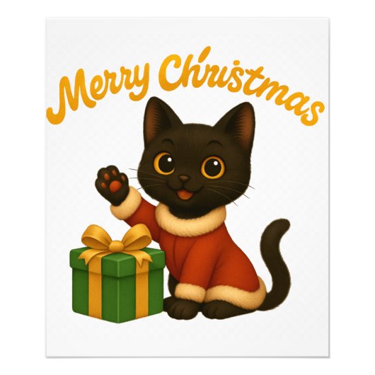 Merry Christmas with Emi the Black Cat Foto Afdruk (Voorkant)