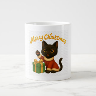 Merry Christmas with Emi the Black Cat Grote Koffiekop