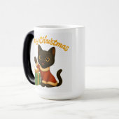 Merry Christmas with Emi the Black Cat Magische Mok (Voorkant links)