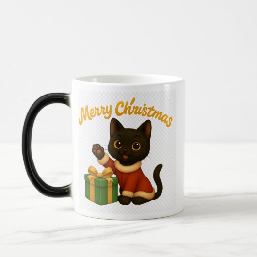 Merry Christmas with Emi the Black Cat Magische Mok (Links)