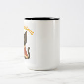 Merry Christmas with Emi the Black Cat Tweekleurige Koffiemok (Center)