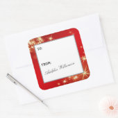Merry Christmas with Gold Stars Gift Label (Envelop)