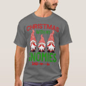 Merry Christmas With My Gnomies Santa Claus Sleigh T-shirt (Voorkant)