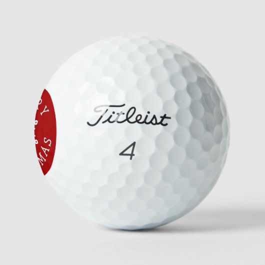 Merry Christmas with Snowflake on Bright Red Golfballen (Logo)