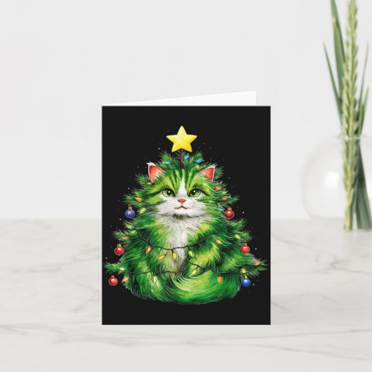 Merry Christmas With This Funny Christmas Tree Cat Kaart (Voorkant)