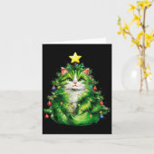 Merry Christmas With This Funny Christmas Tree Cat Kaart (Gele Bloem)