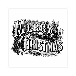 "MERRY CHRISTMAS" WOOD ART STAMP RUBBERSTEMPEL